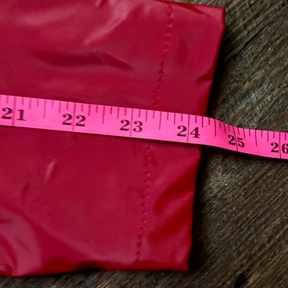 LEARSI red vintage PVC faux leather bomber jacket women’s sz M lightweight EUC - Picture 12 of 15